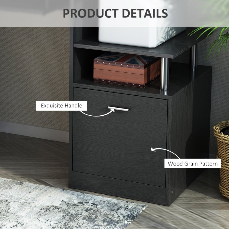 Computer Desk Workstation with Drawer Shelves CPU Storage, Black