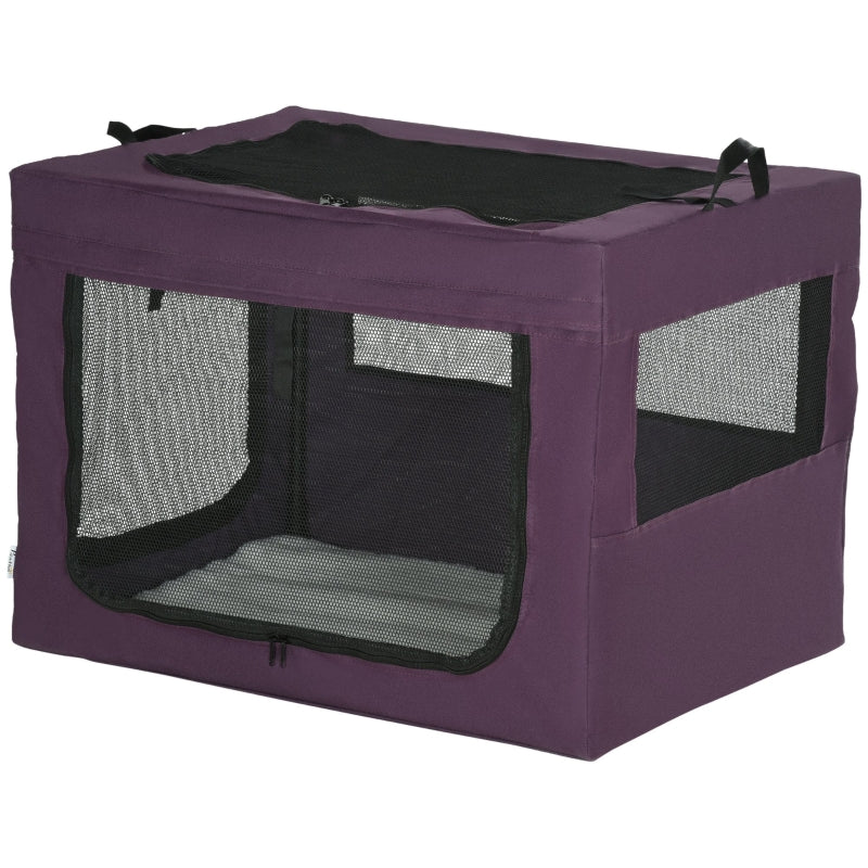 80cm Pet Carrier, with Cushion, for Small and Medium Dogs - Purple