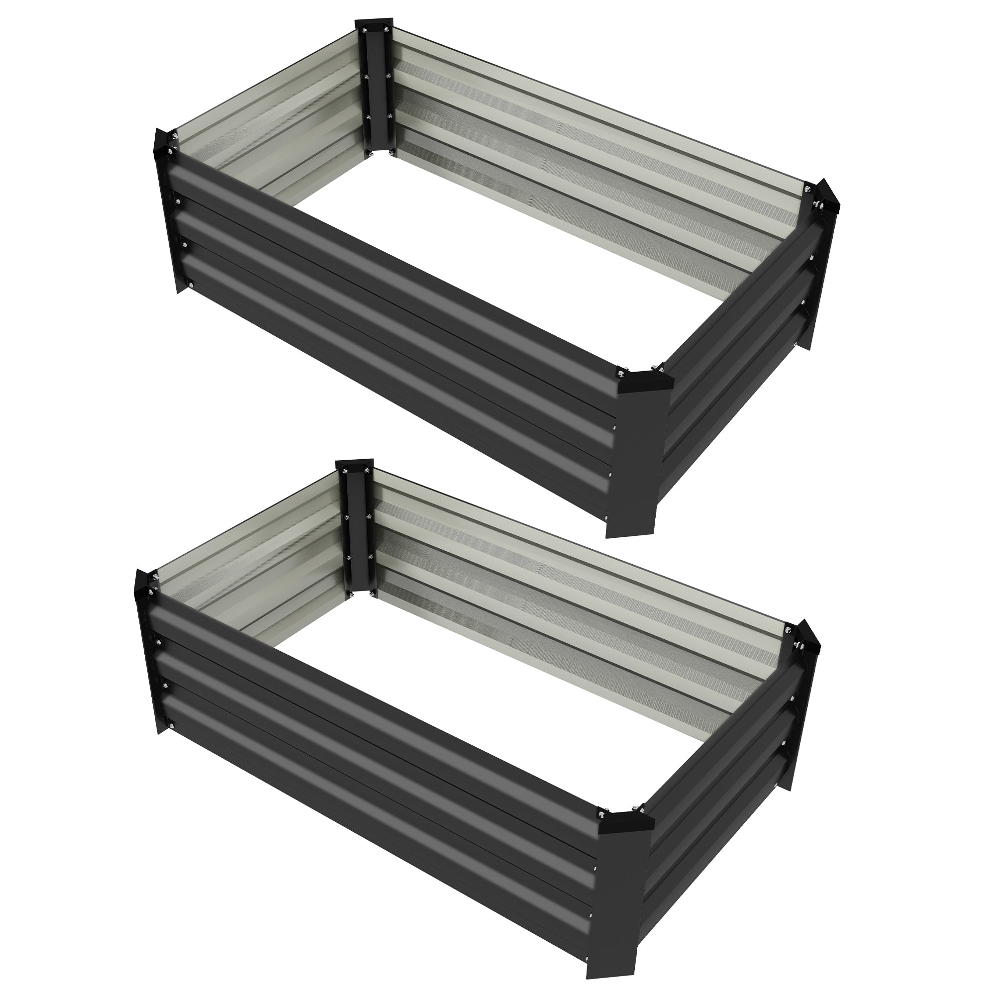 Planter Boxes 100 x 60cm Set of Two Steel Grey