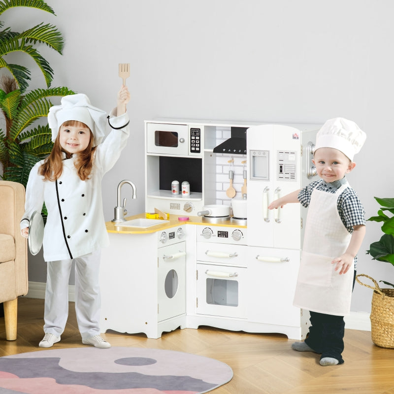 Kids Kitchen Playset, Large Pretend Role Play, White
