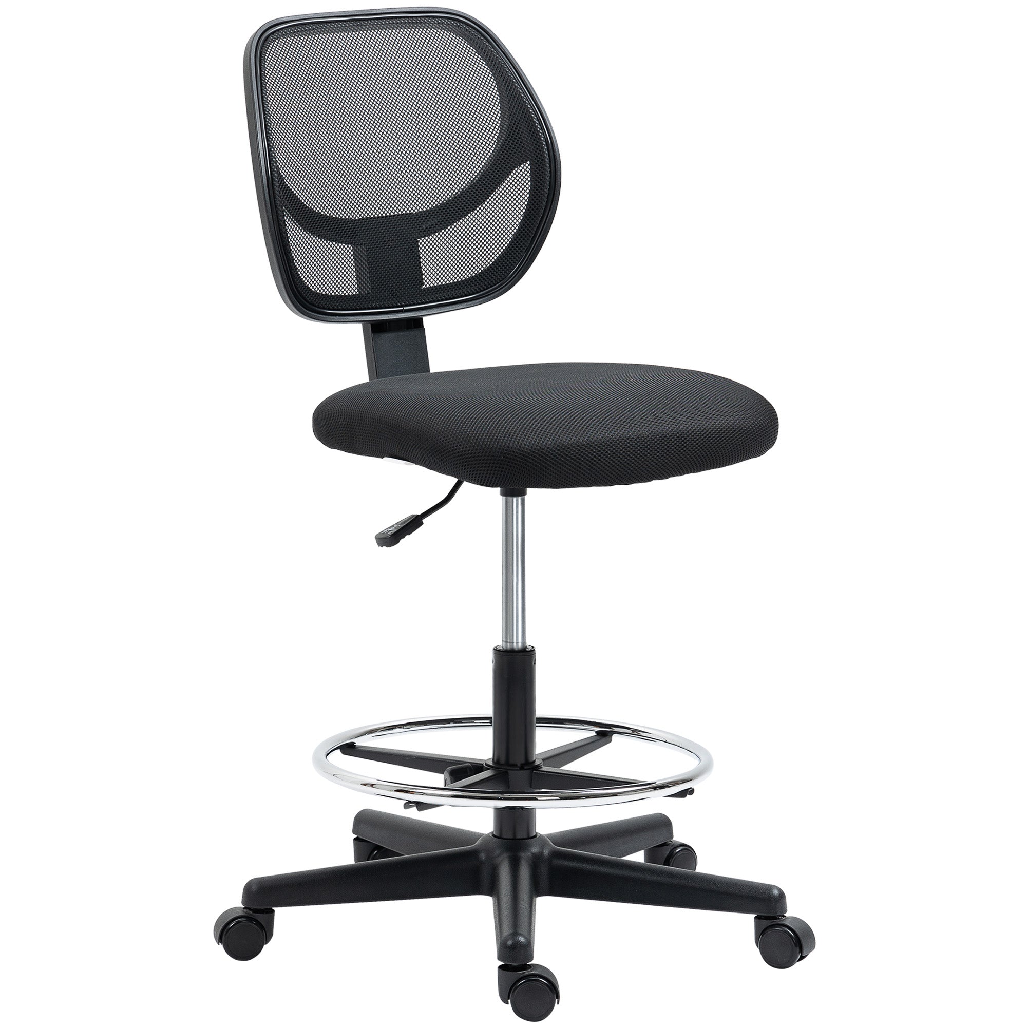 Vinsetto Standing Office Chair, Height-Adjustable Ergonomic Swivel, Black