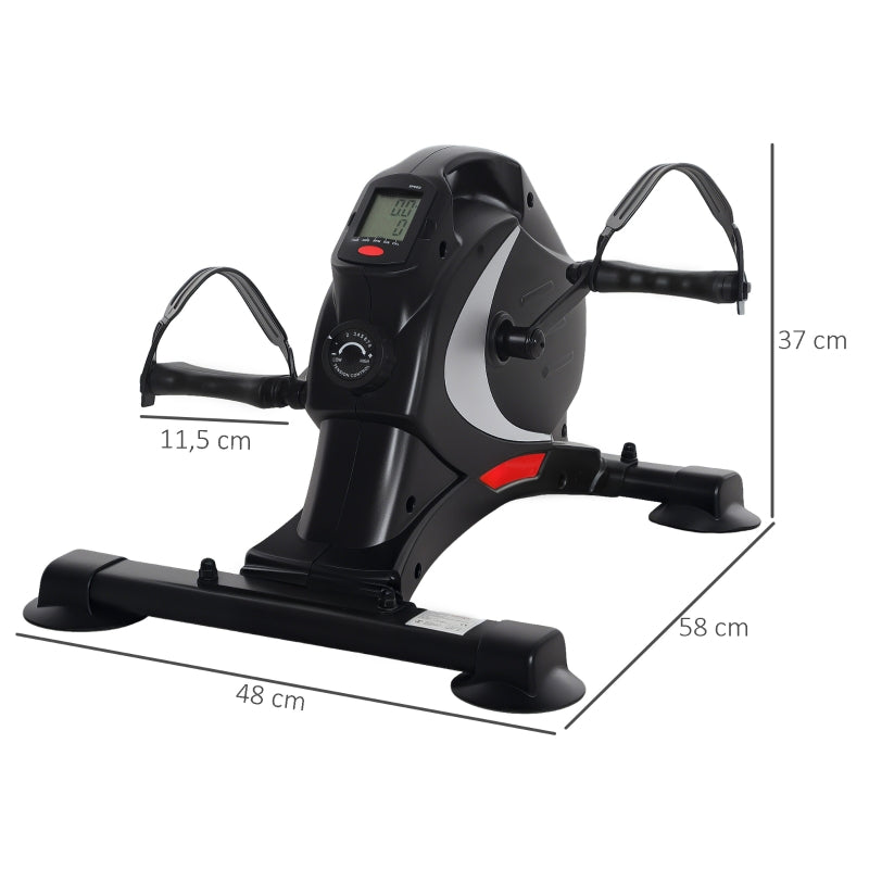 Pedal Trainer Mini Exercise Bike, 8 Levels Magnetic Resistance, LCD Display, Black