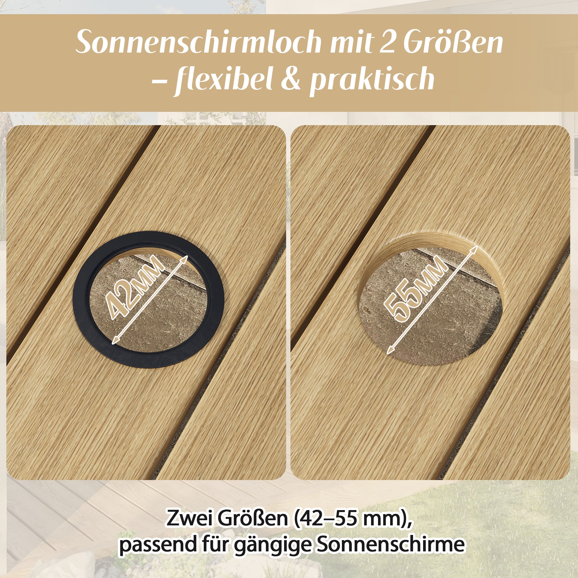 Garden Dining Set for 4 People with 1 Table and 4 Chairs, Woven Rope Design, Khaki and Beige