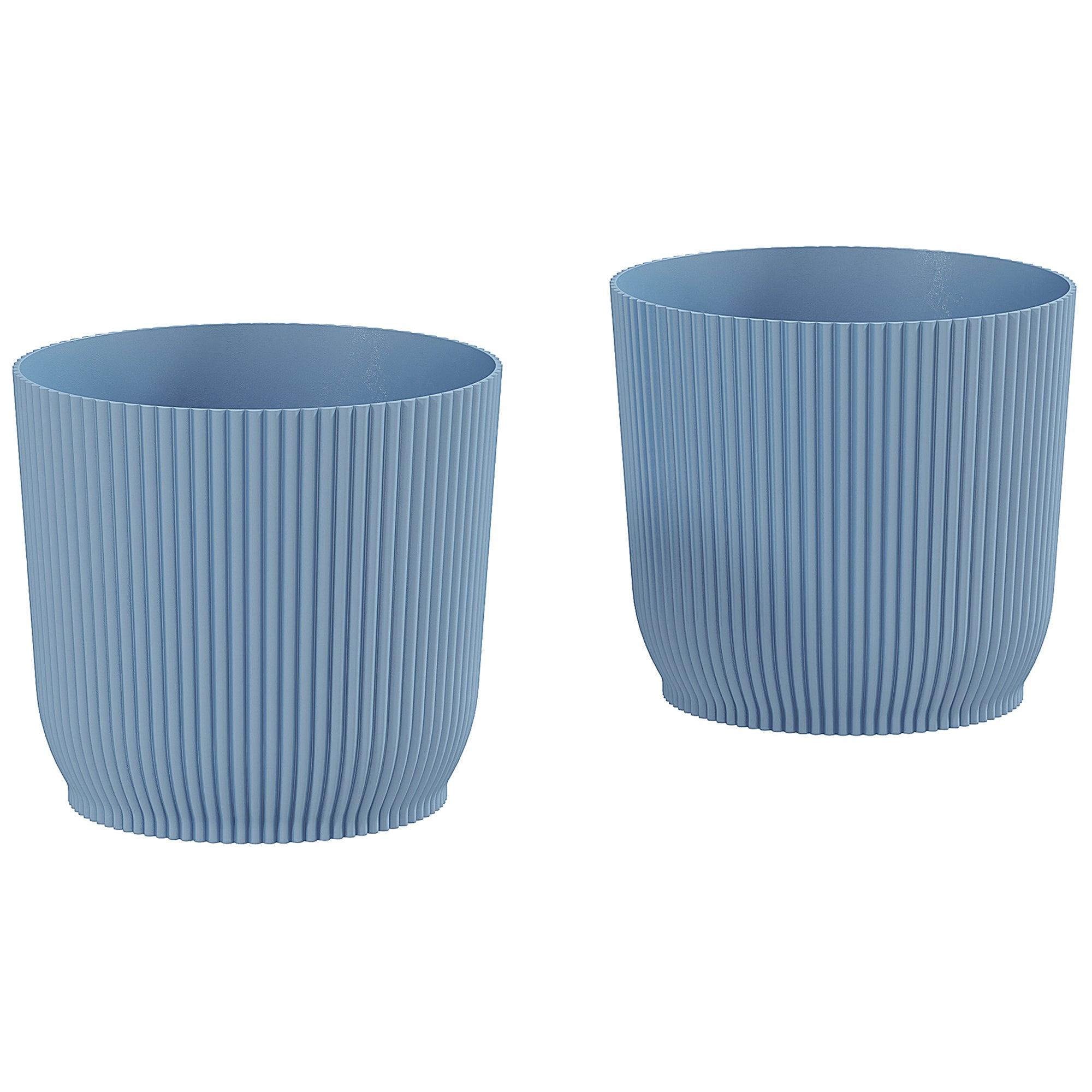 Set of Two Planters, Ф22cm Plastic, Blue