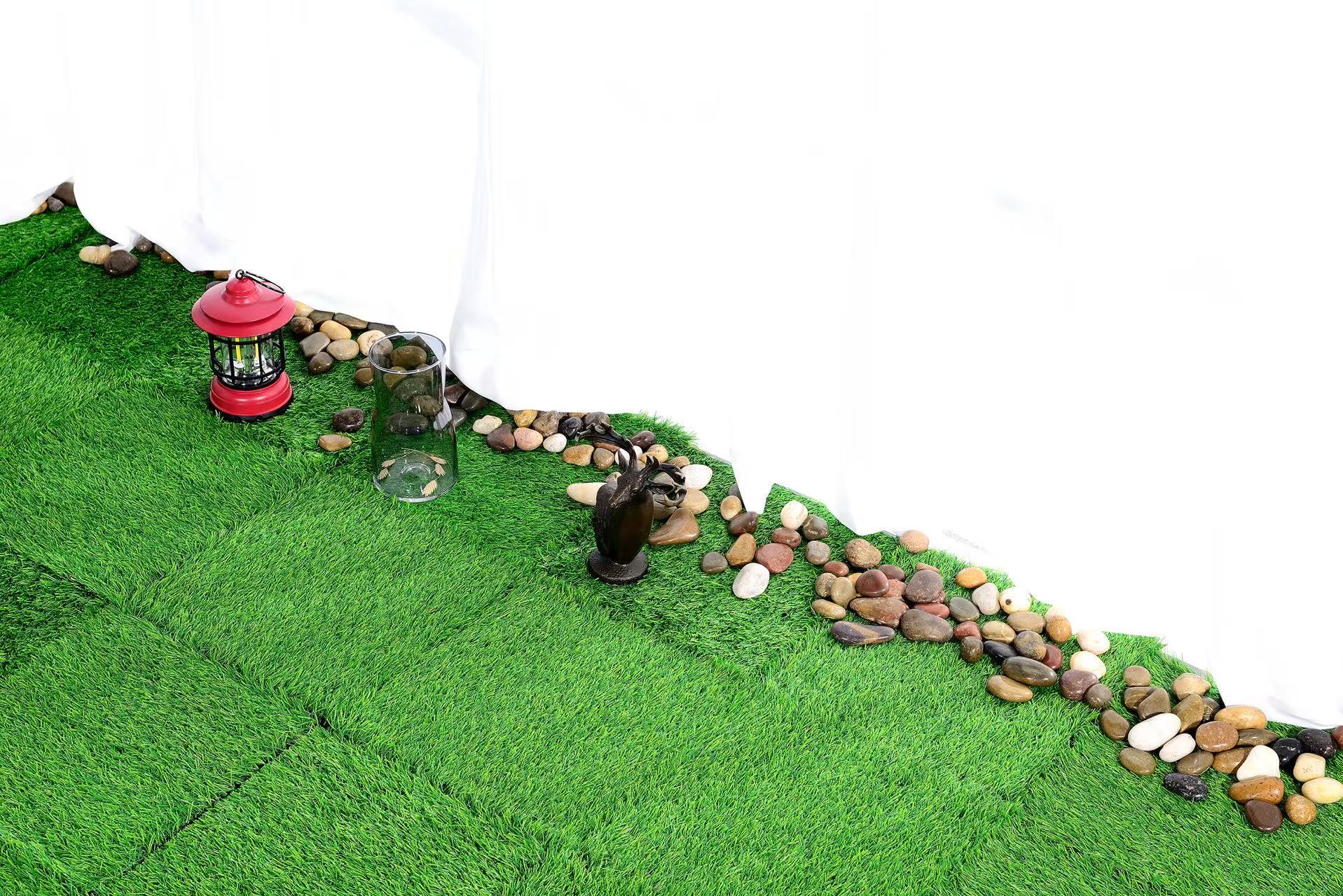 Artificial Lawn Tiles 36pcs Interlocking 12x12 inches - Green