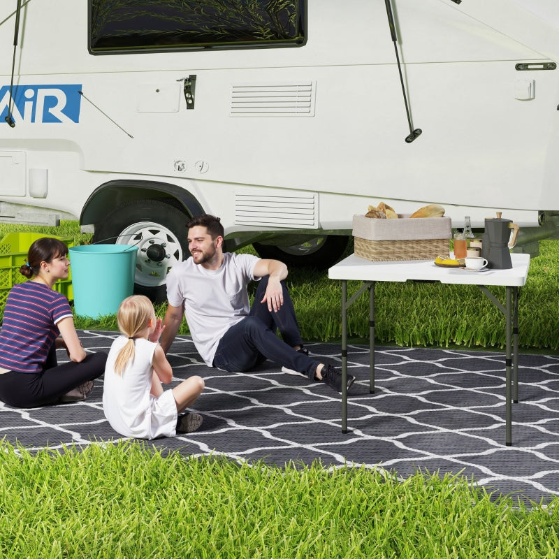 Folding Camping Table 34/74cm with Handle - White