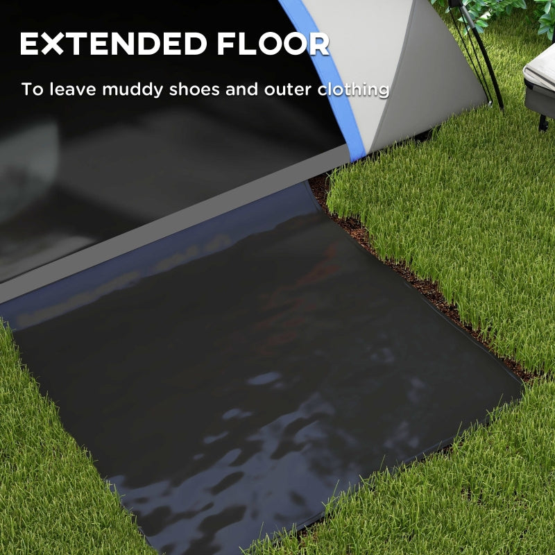 Two Man Single Room Dome Tent with Accessories, Dark Blue/Grey