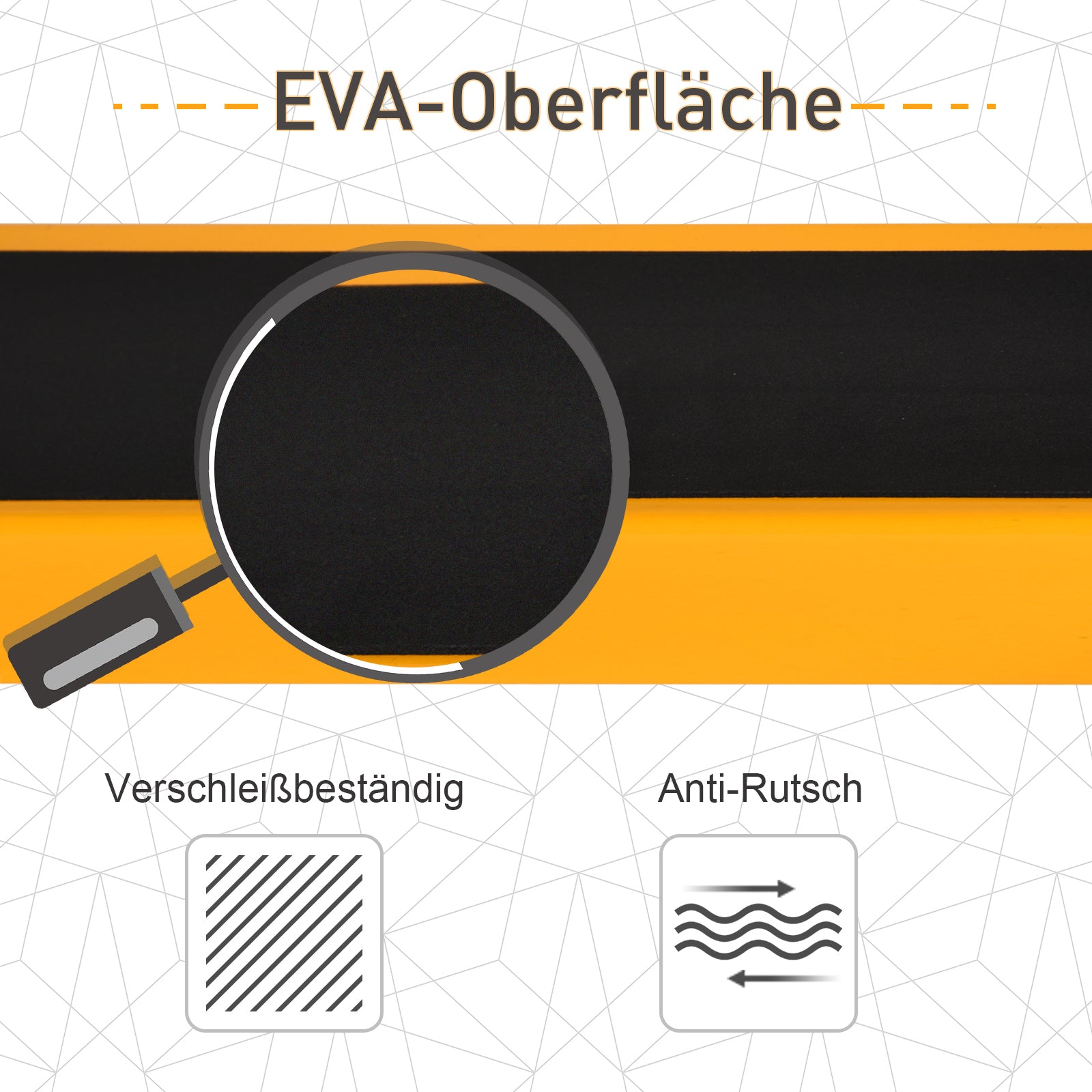 Folding Sawhorse Stand Non-Slip 125 kg Load Capacity, Orange/Black Steel