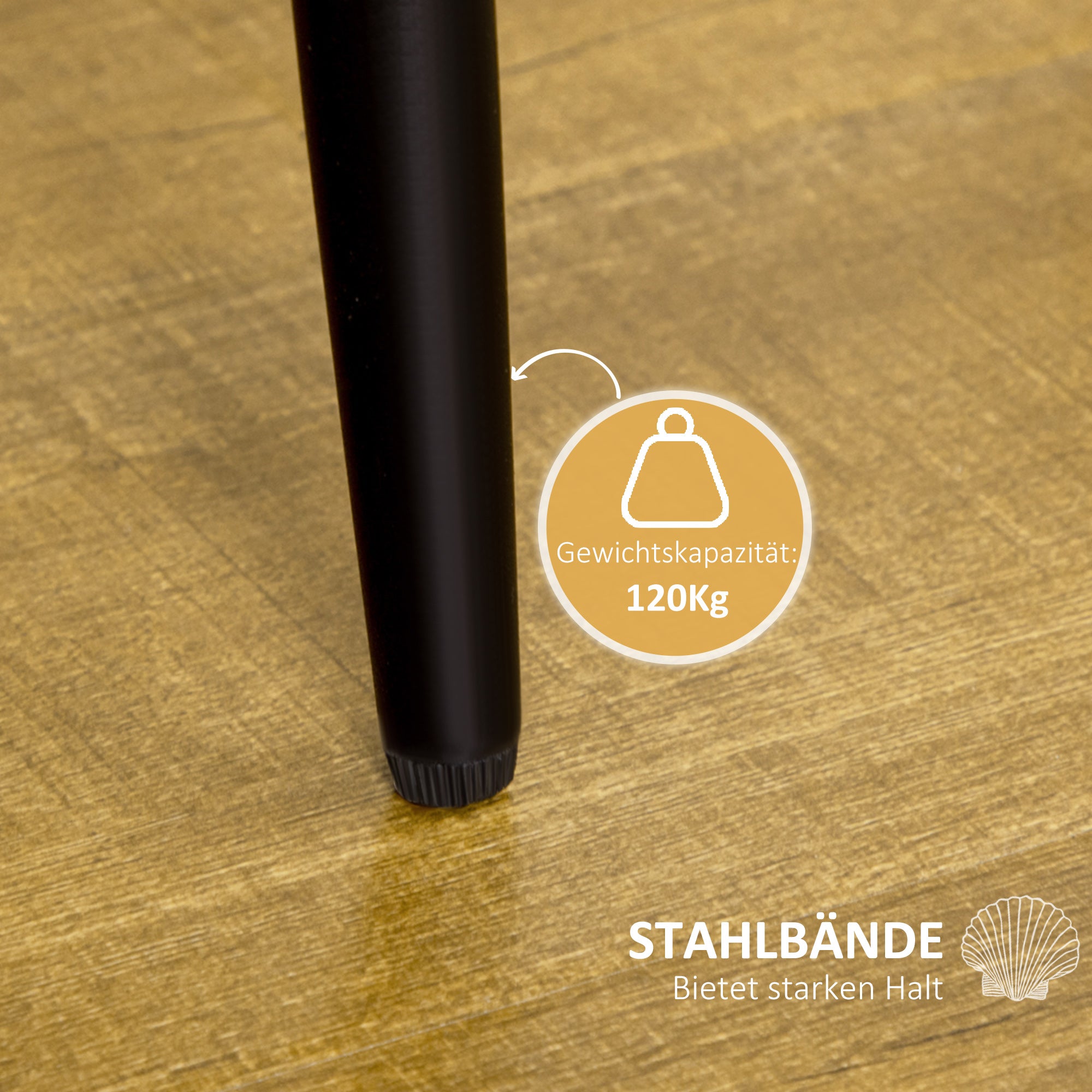 Dining Chairs, Set of 2 Upholstered with Velvet Backrest and Steel Legs, Cream