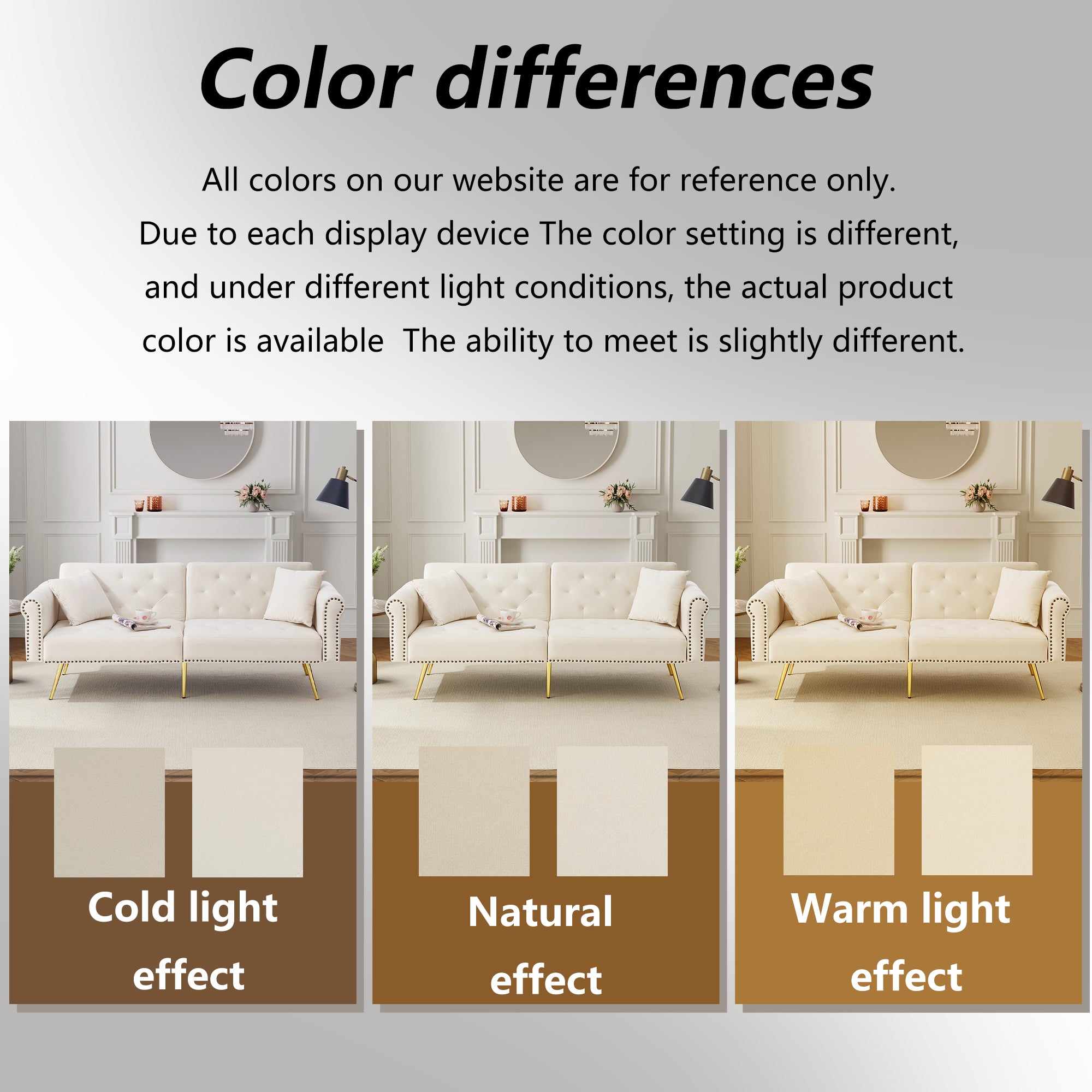 Modern 2-Seater Sofa Bed with 3-Stage Adjustable Backrest, Velvet