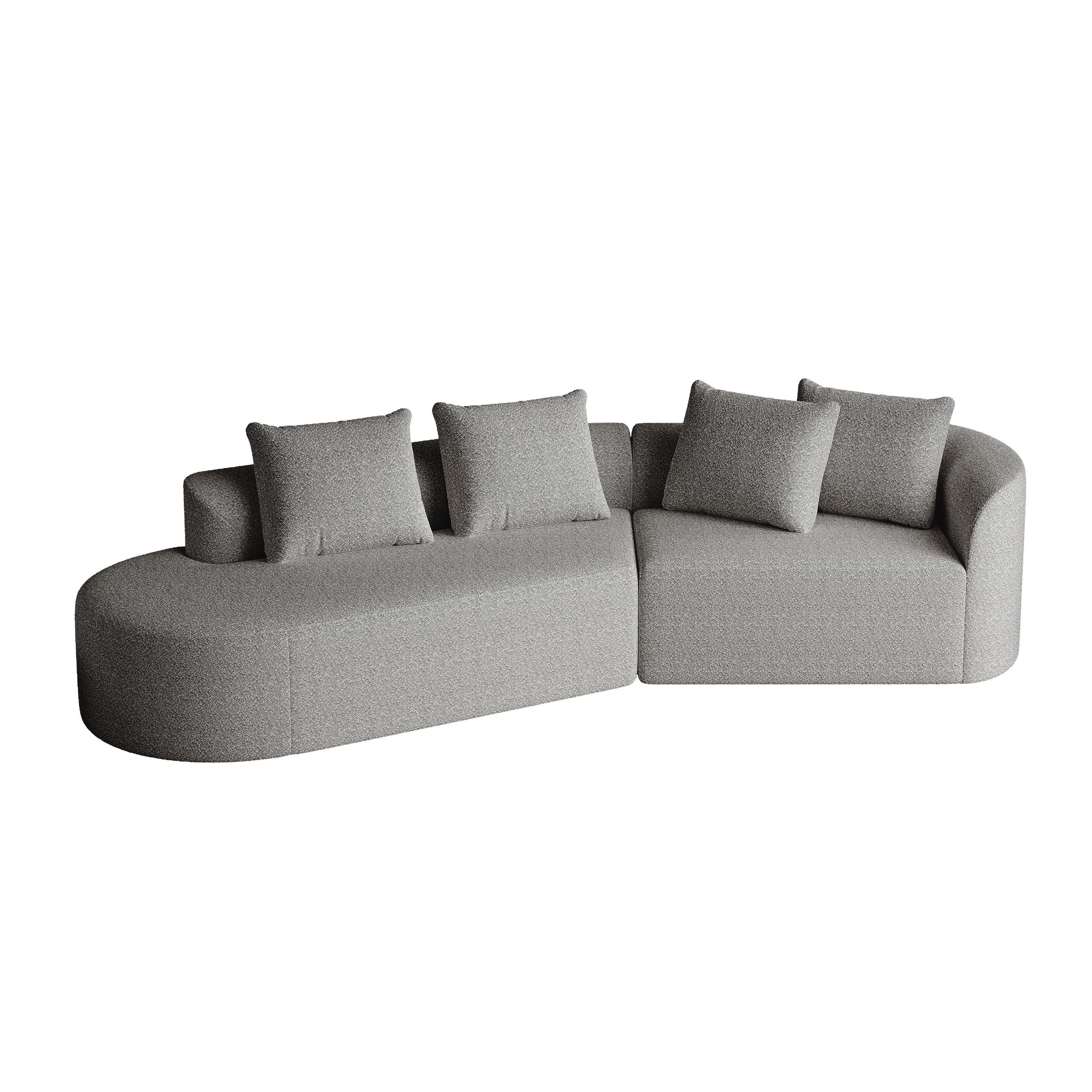 Chenille Sofa, Modern Oversized Corner, 4-Seater, Cloud Couch