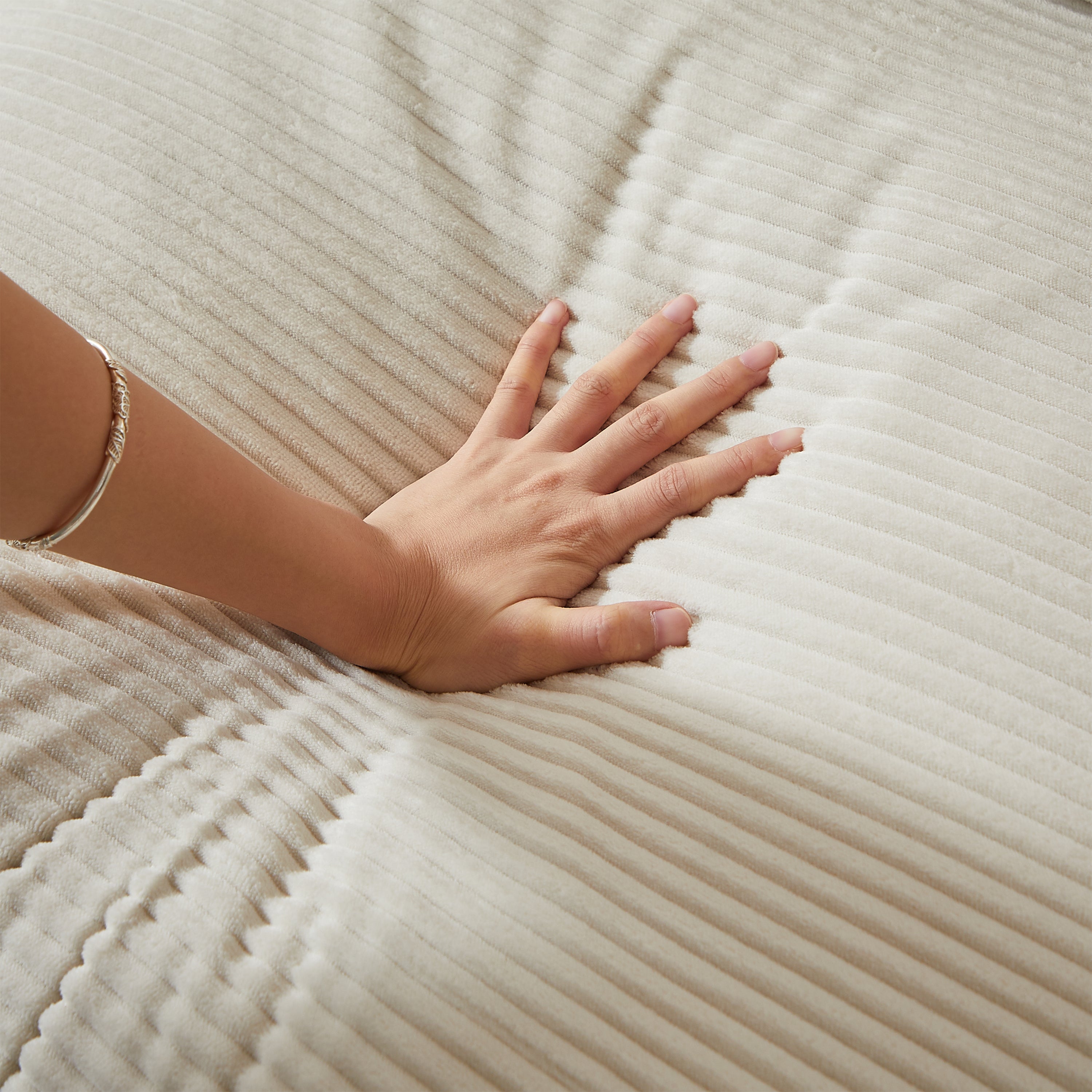 Boneless Couch L-Shaped Chaise 3 Cushions No Assembly - Corduroy