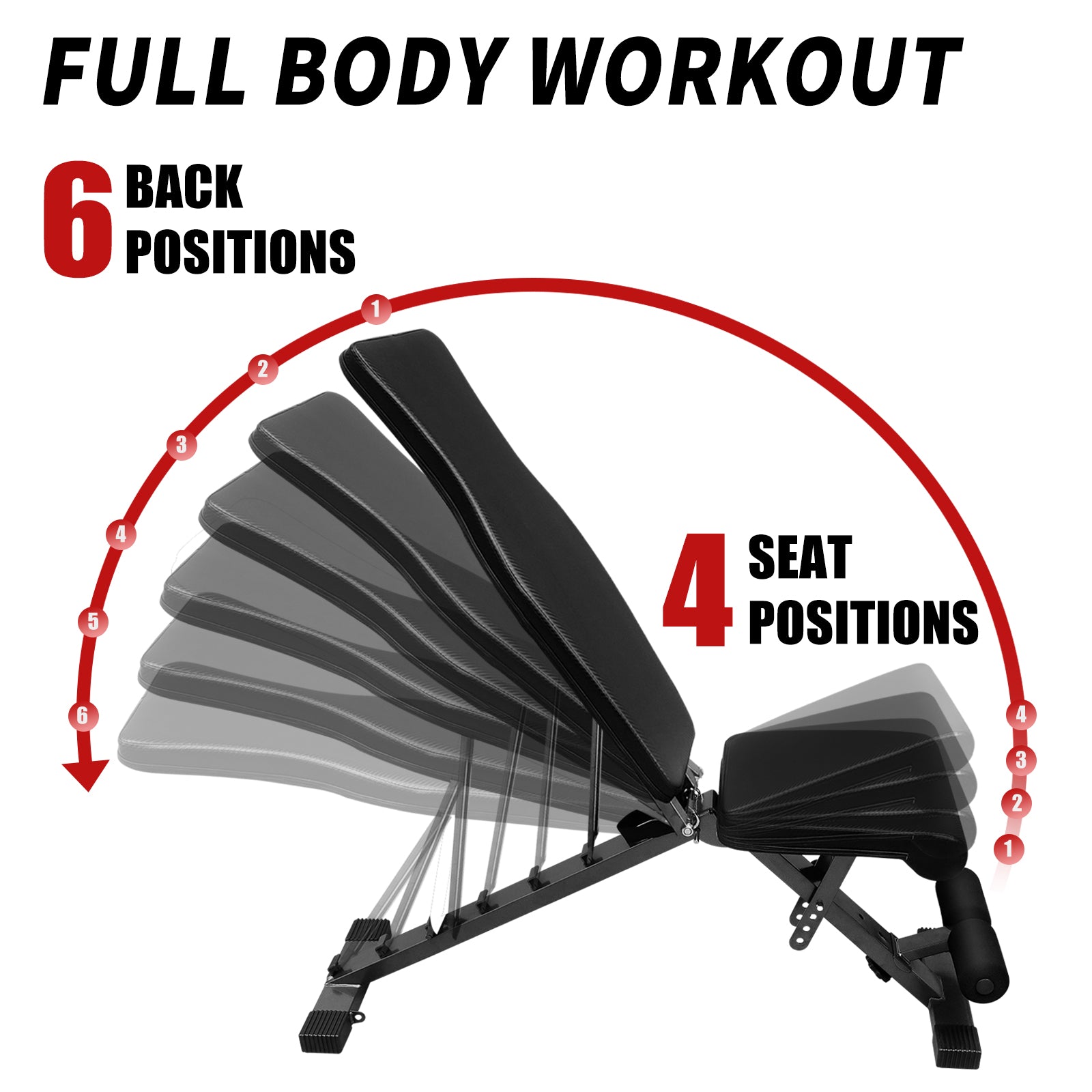 Weight Bench, Adjustable Strength Training Sit-up Chair, Multi-Purpose Foldable