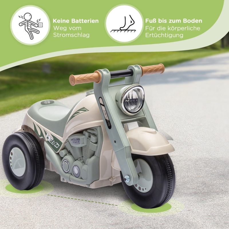 Ride-on Car with Motorcycle Design, Music and Bubbles, Cream White