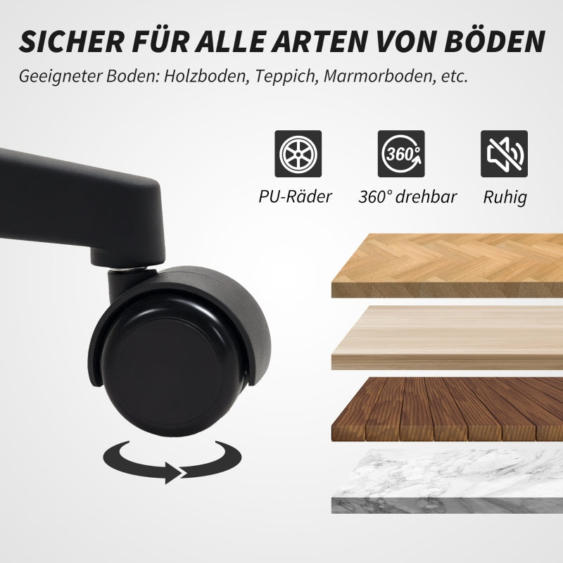 Office Chair, Ergonomic Swivel, Dark Grey Faux Wool