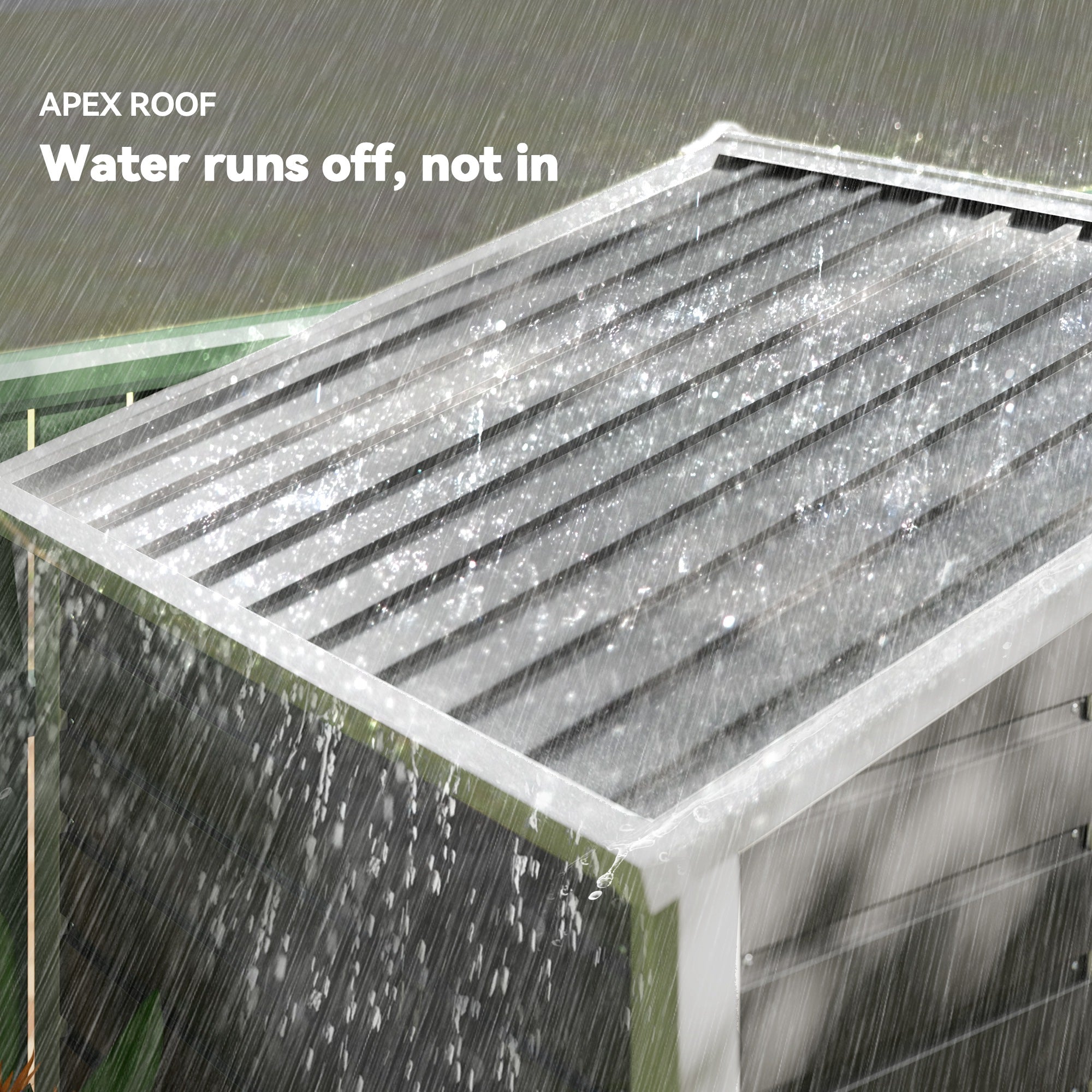 Garden Shed 7x4ft, Easy Assemble, Galvanised Steel Frame, Double Doors, Dark Grey