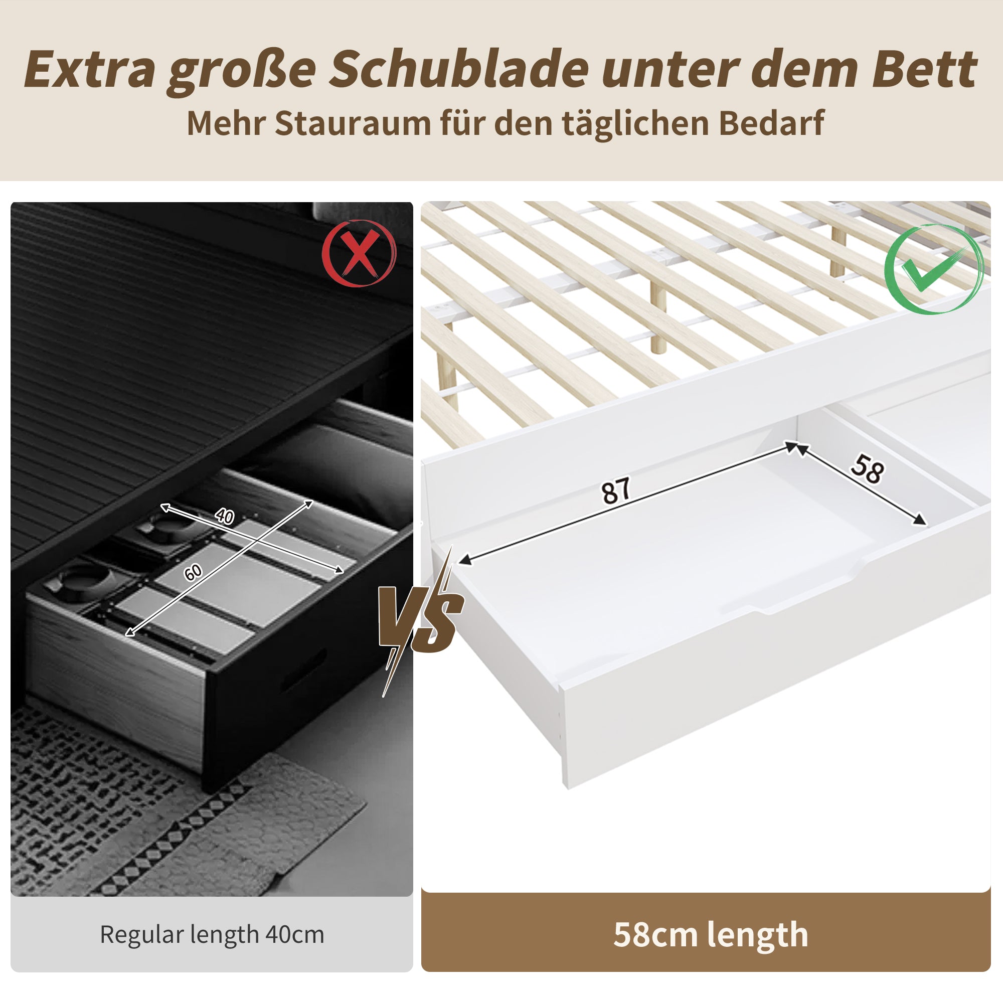 Children's Daybed 90x200cm Multifunctional Single Bed with Storage Drawers Shelves and Bedside Table White