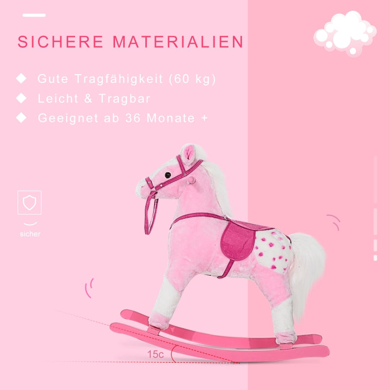 Children's Rocking Horse Rocking Animal Toy Pink