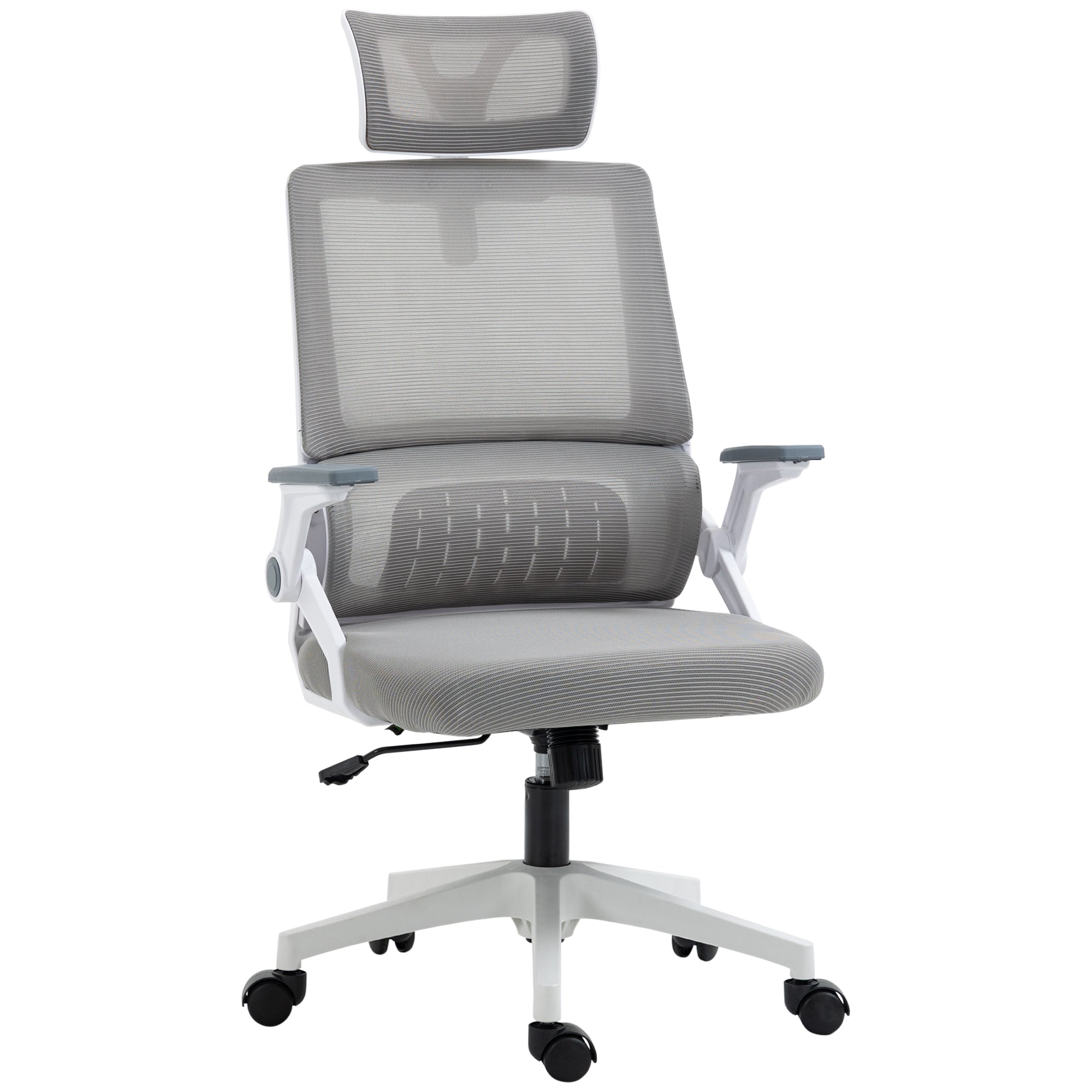 Office Chair Ergonomic Swivel, Adjustable Headrest, Armrests & Lumbar Support, Mesh
