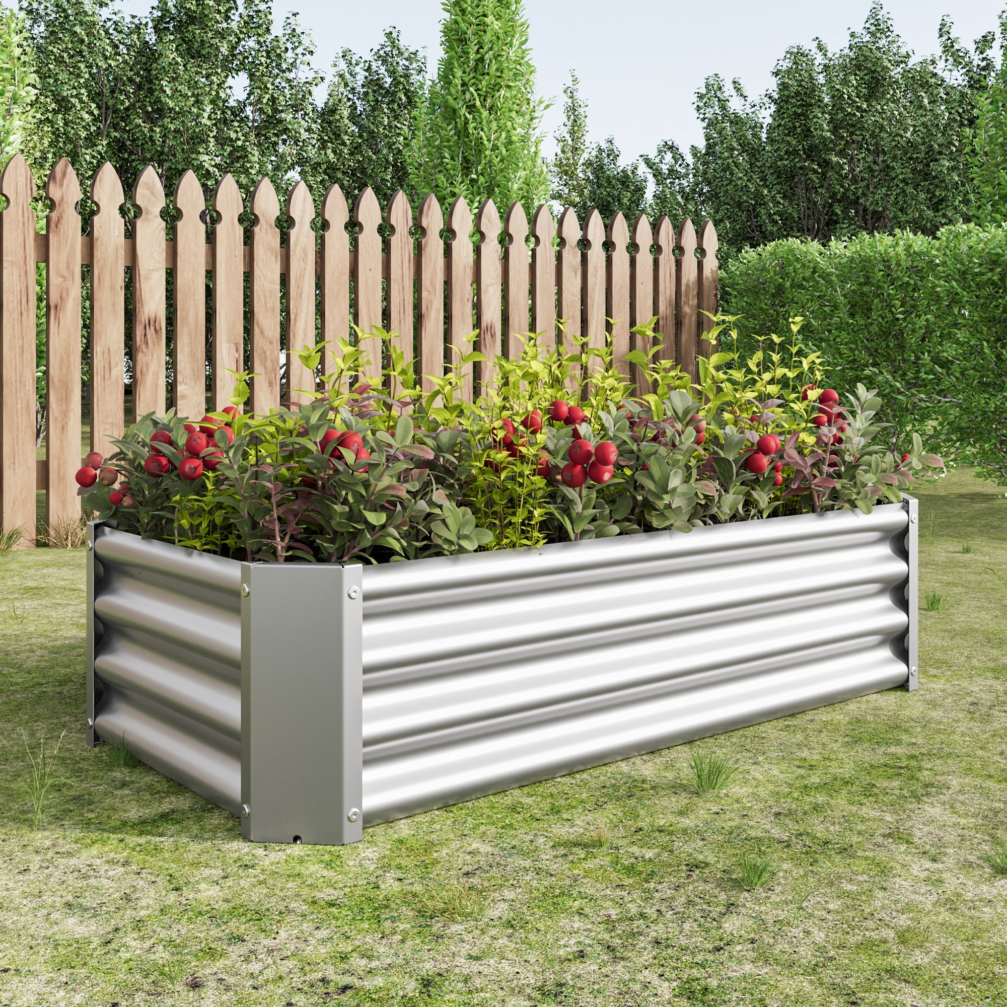 Raised bed Metal Plant Bed, Stable Design, Rust Protection, for Vegetables, Herbs & Flowers, Anthracite