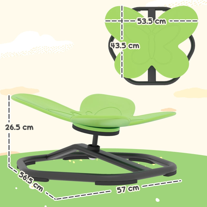 Butterfly-Shaped Swivel Chair, Sensory Spinning for Balance Training, Green