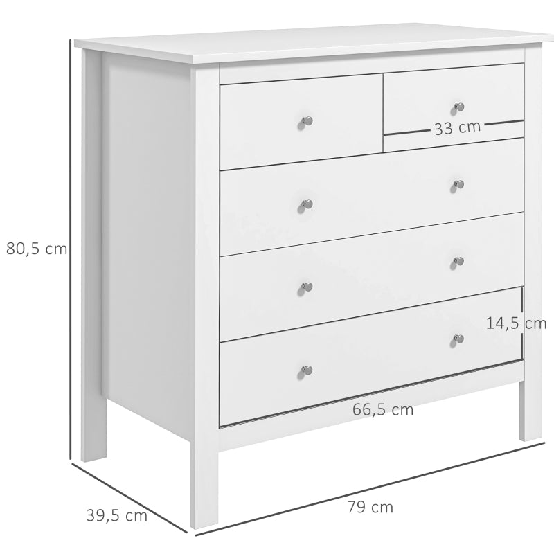 Chest of Drawers Sideboard, Quiet Opening/Closing, Anti-Tip, White