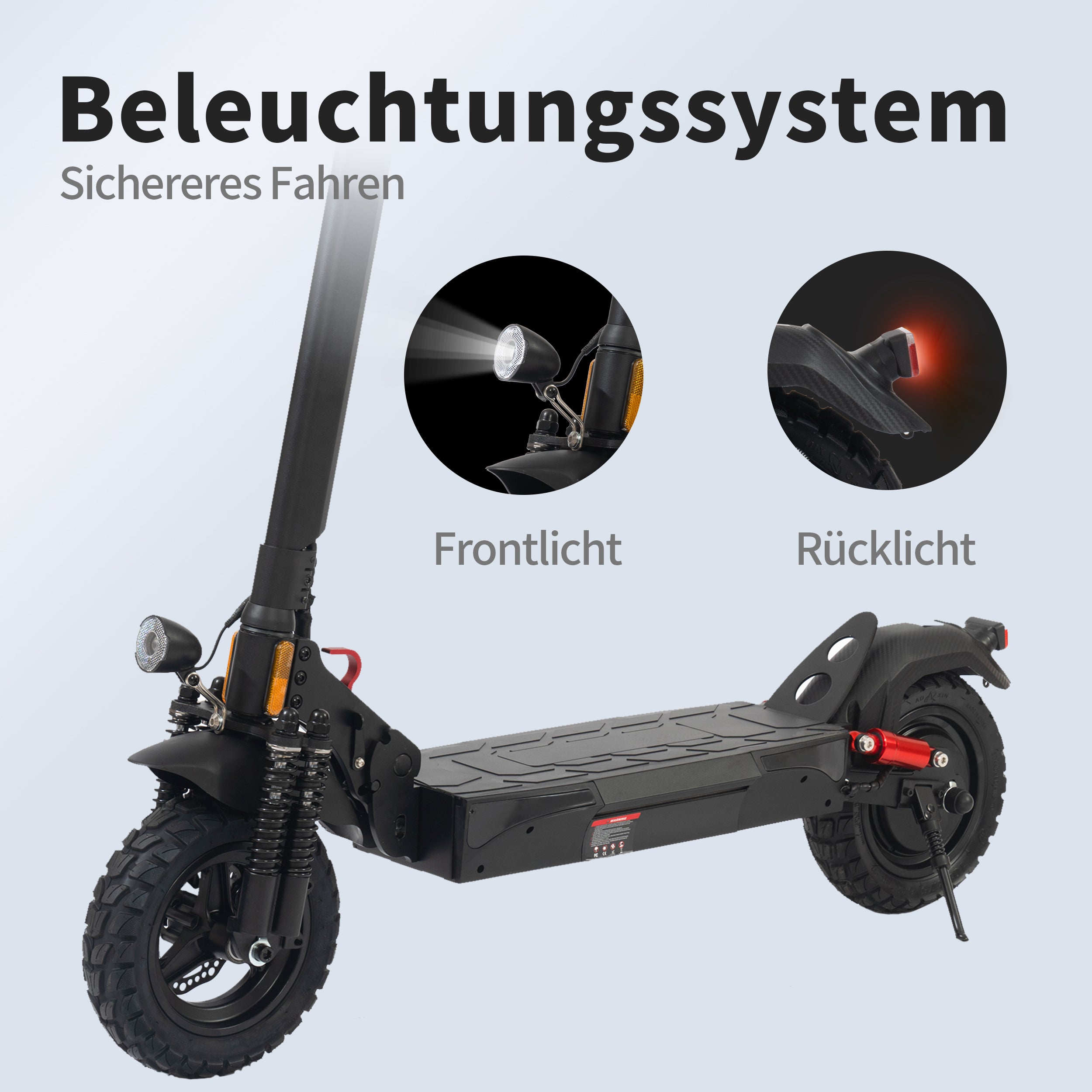 E-Scooter 10-Inch Foldable Road Legal 60km Range 500W Double Shock