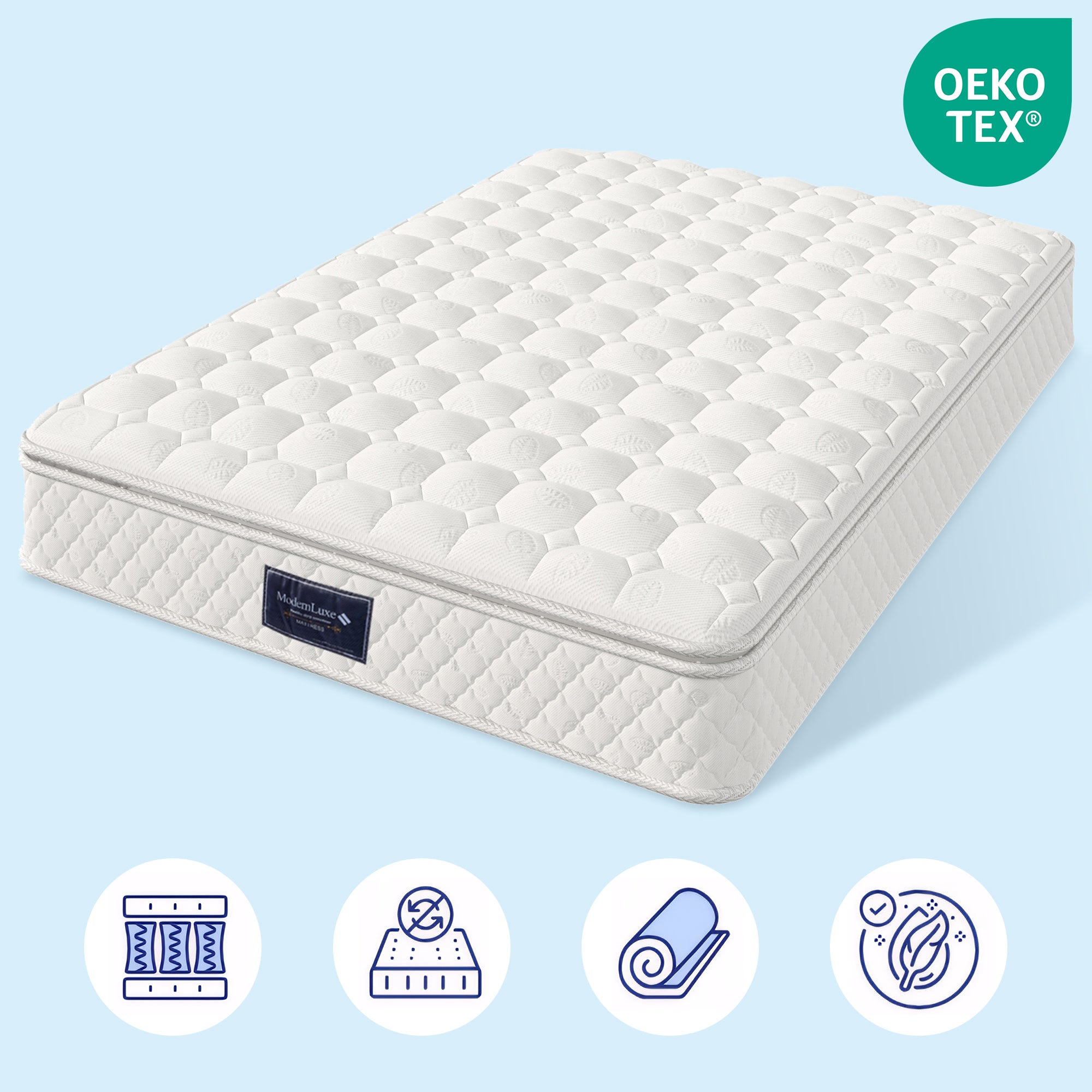 Spring King Mattress, 7-Zone Cold Foam Pocket Springs, 140x200cm Microfiber