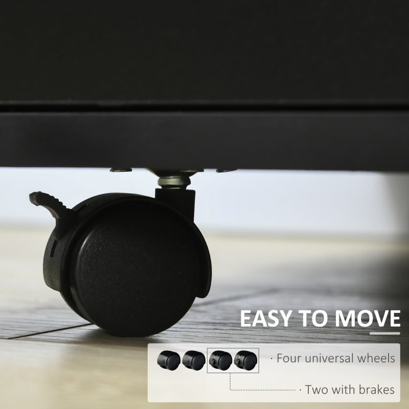 Multi-Storage Printer Stand Mobile Storage w/ Wheels Black
