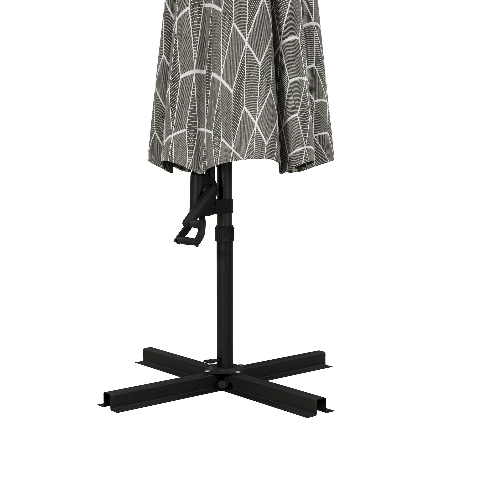 Convertible Cantilever Parasol, 3m, 360° Rotation, Black and White