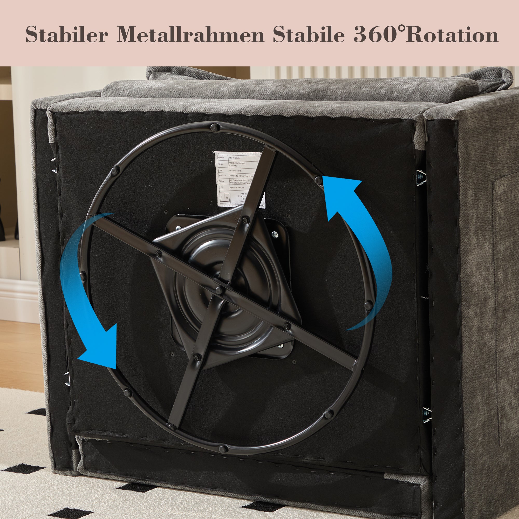 Lounge Chair | 360° Swivel Armrests Large Single Sofa Modern Style Cushions | Armchair