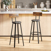Set of Two Bar Stools Industrial-Style Faux Leather Brown/Black