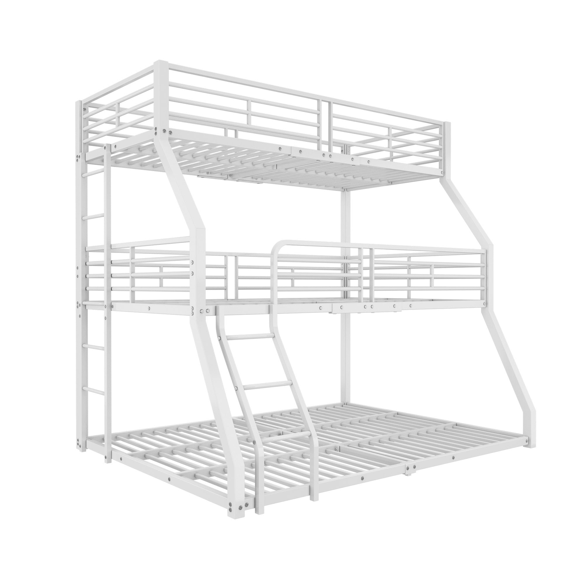 Triple Bunk Bed Metal Frame Multi-Size - White