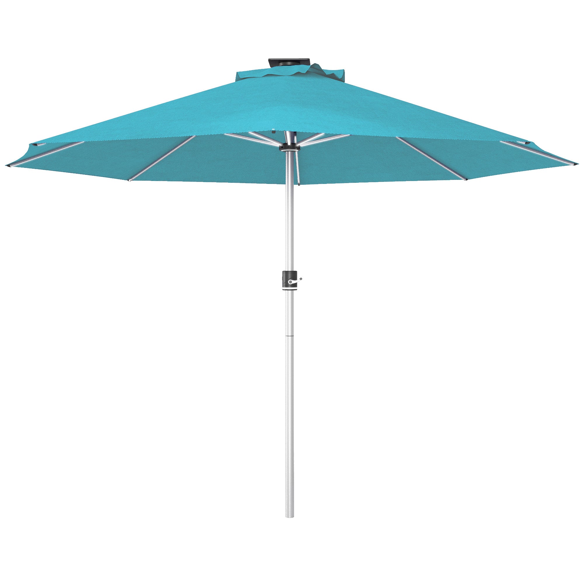 3m Parasol, Solar-Powered LED Lights, Blue