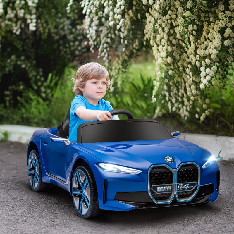 BMW i4 Licensed 12V Electric Ride-On Car, Blue