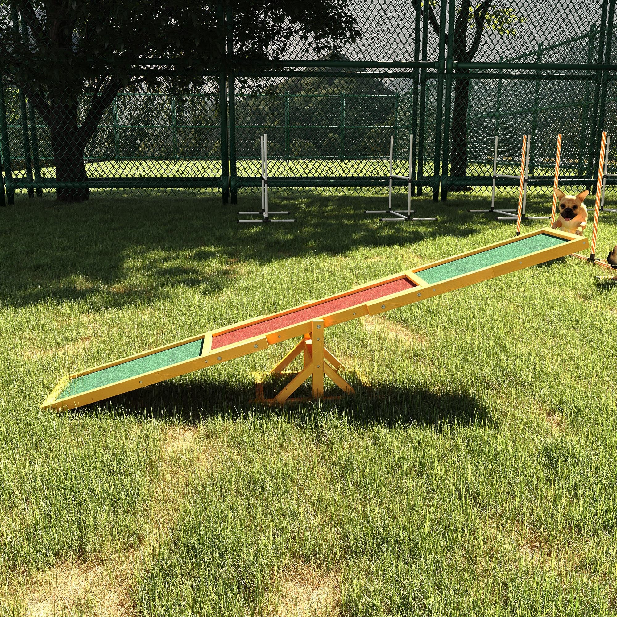 Dog Agility Seesaw, Puppy Toy for Dog Sports and Training, Pinewood