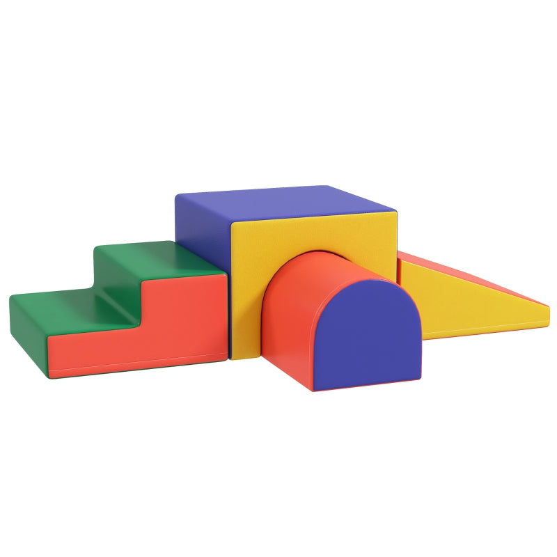 Soft Building Blocks Set for Climbing and Sliding, for Children Aged 1-3, Multicoloured