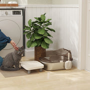 Stainless Steel Litter Box, High Wall Sided Enclosure, Anti-Leakage, Easy Cleaning