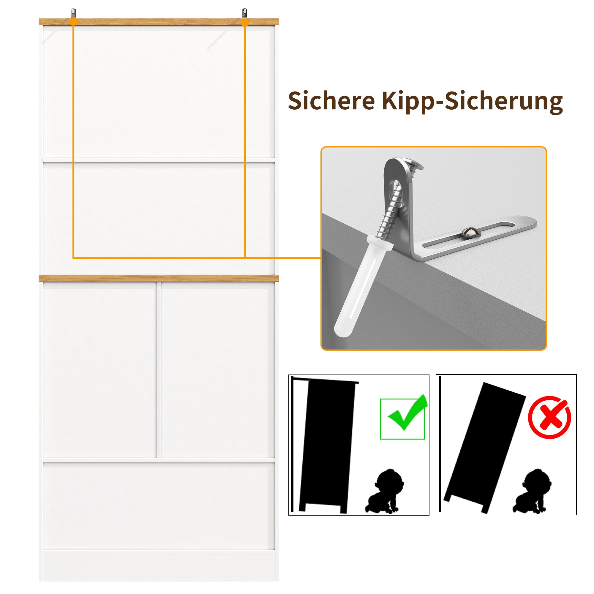 High Kitchen Cabinet 12 Doors & Drawers 80x40x180cm - MDF/Chipboard