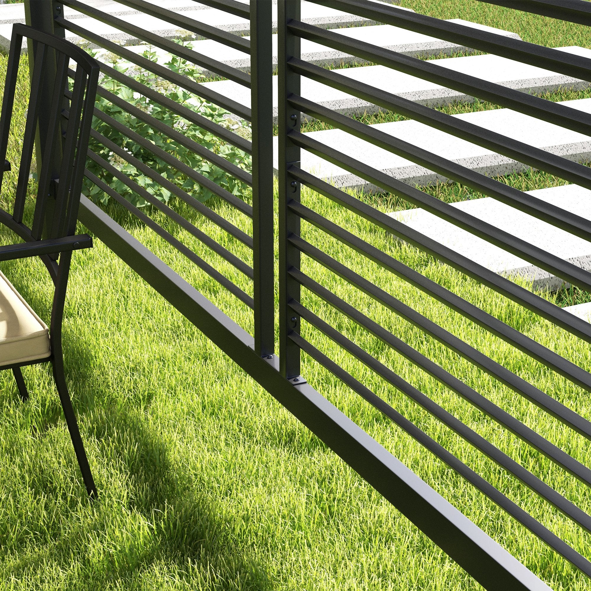 Metal Pergola 3x2.8m Retractable Fabric Roof Grey