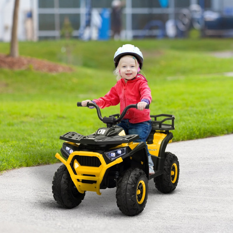 Kids Electric Ride on ATV, 12V Battery-Powered Quad Bike with Spring Suspension, Yellow