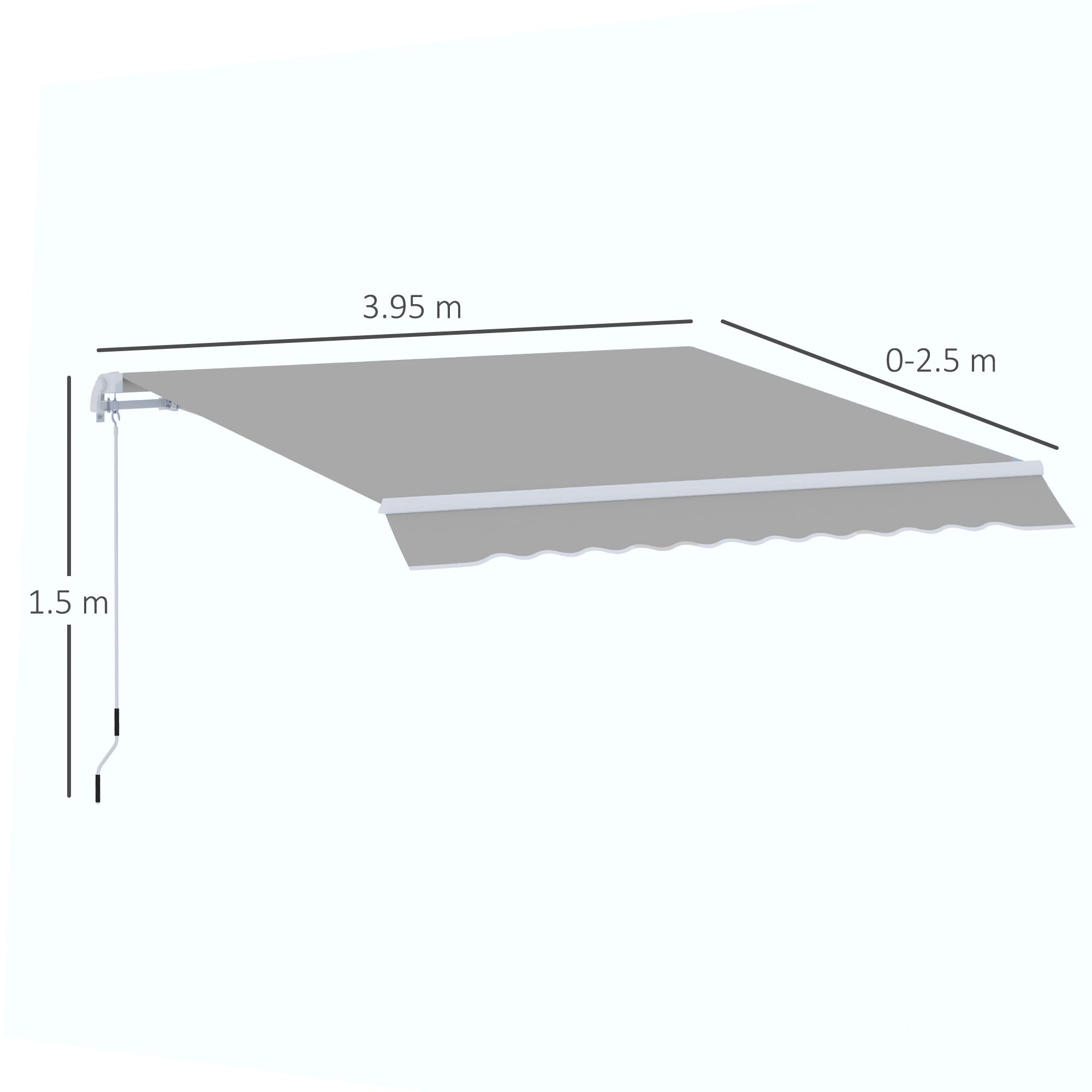 Garden Patio Awning, Manual Retractable Sun Shade Canopy Shelter, 4 Size 5 Colour