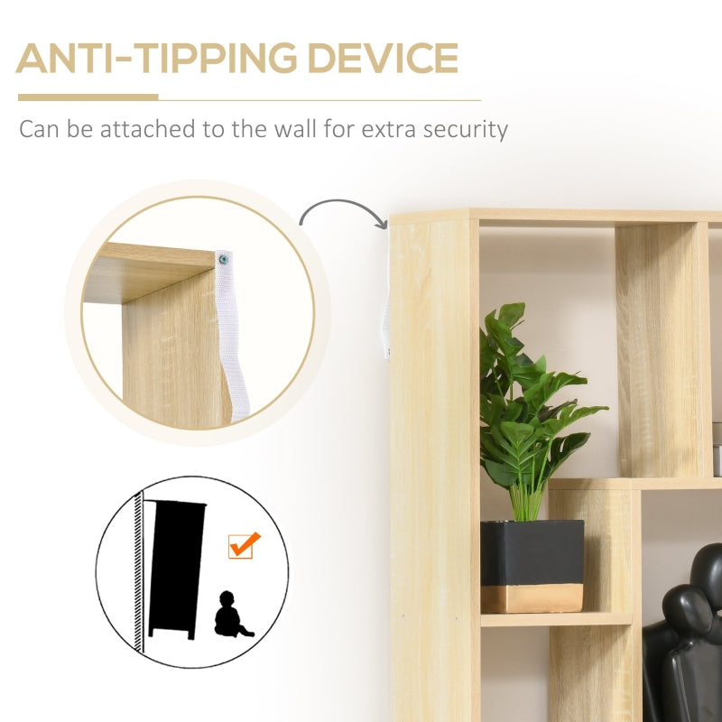 8-Cube Bookcase Tall Display Storage Shelf Natural Engineered Wood