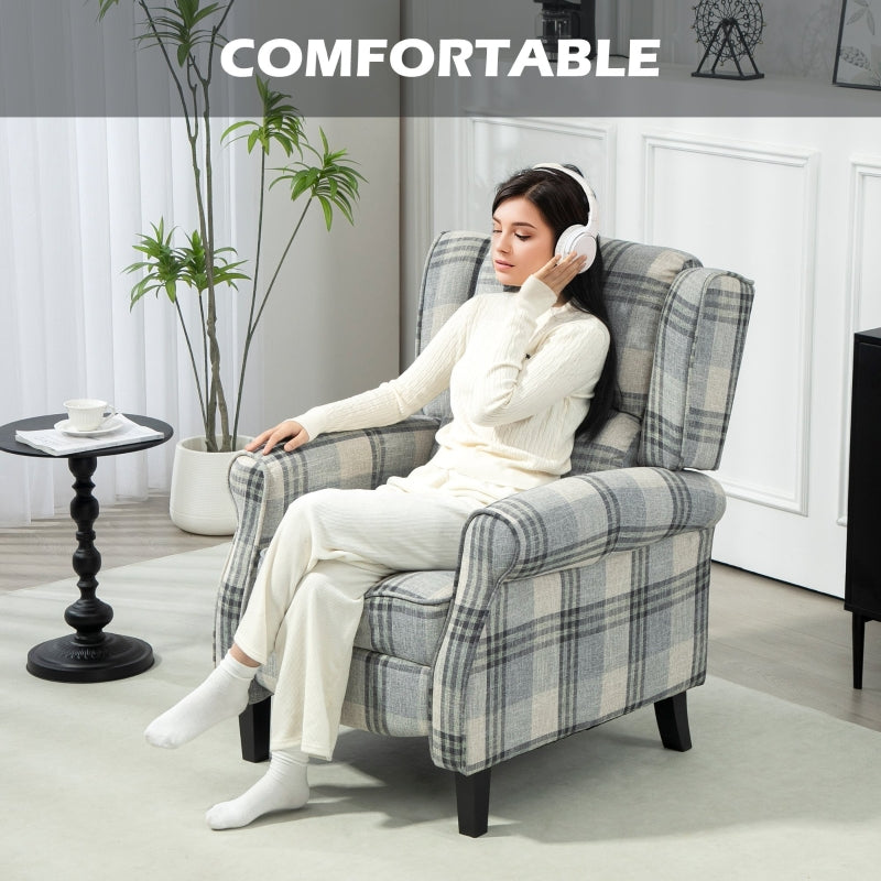 Reclining Armchair 160° Recline with Footrest Grey