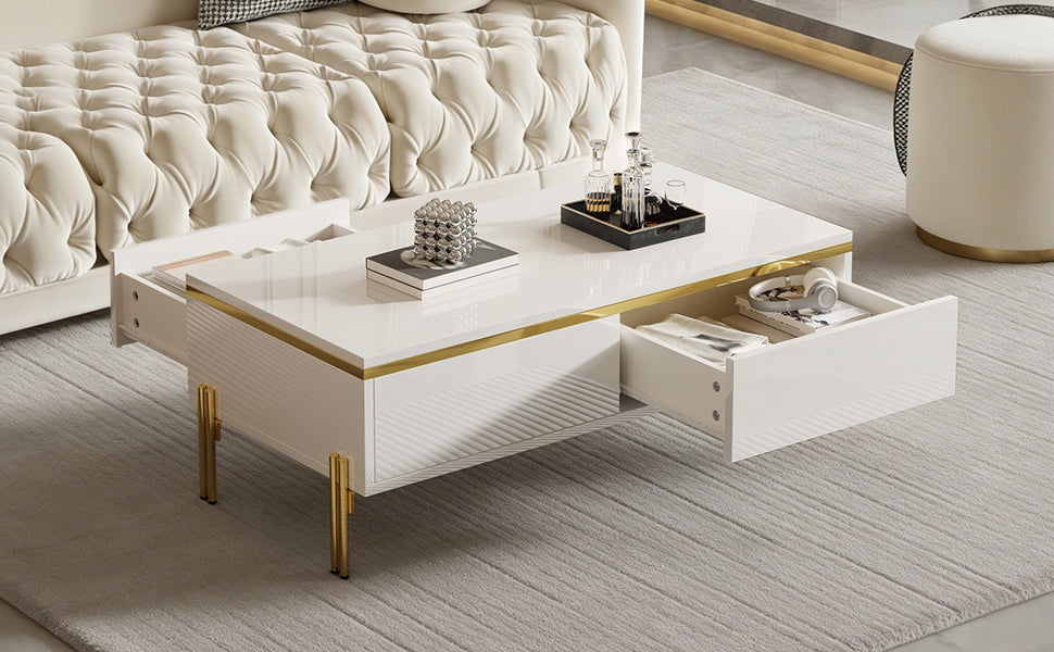 Coffee Table Multifunctional Side Table 100x50x36cm High-Gloss