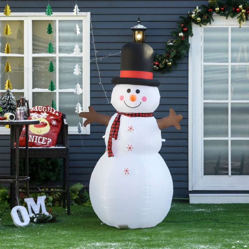 Inflatable Snowman, Giant 6ft Christmas Decoration with LED Lights, Outdoor Indoor