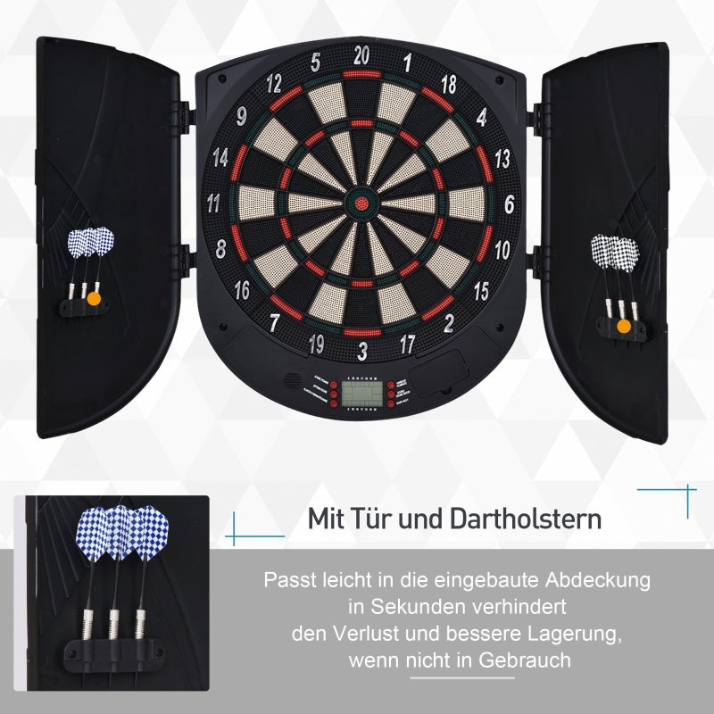 Electronic Dartboard, Voice LED Display, 26 Games, Black