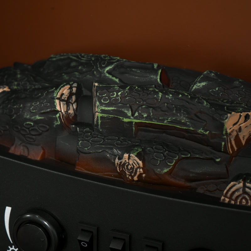 LED Electric Fireplace, Freestanding Flame Effect, 900/1800W, Black