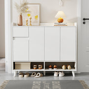 Modern Sideboard Chest of Drawers Shoe Cabinet with Large Storage, Adjustable Shelf, White