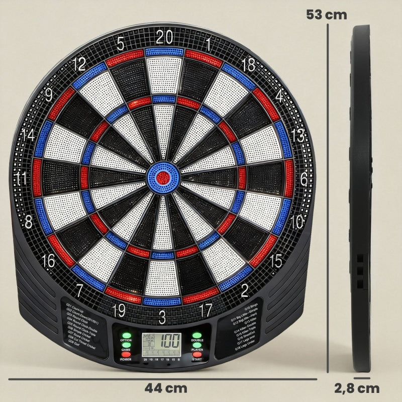 Electronic Dartboard with LCD Display and 6 Dart Sets for 1-8 Players, Multicolored